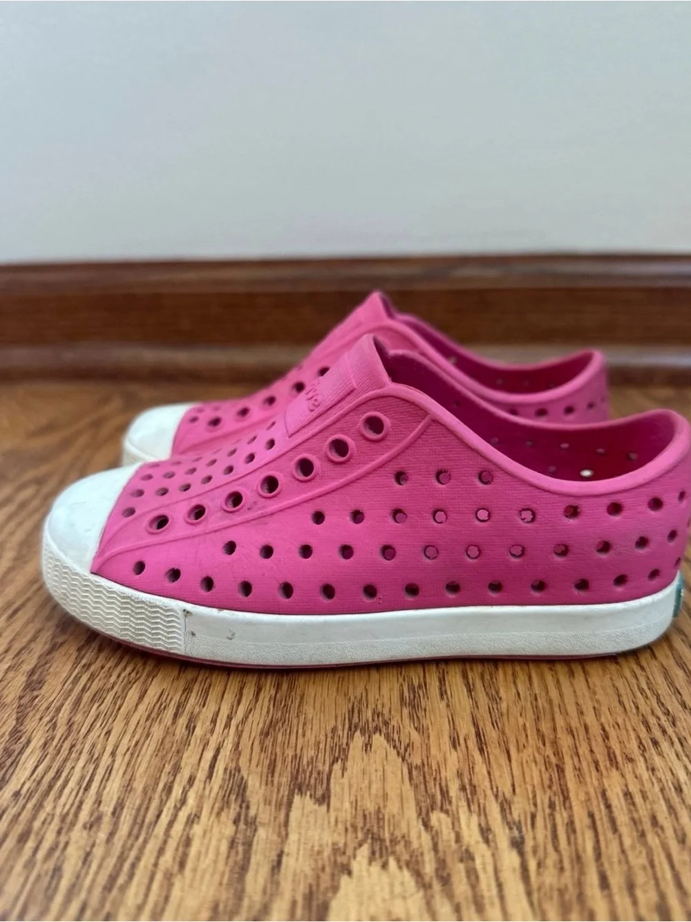 Kids Pink Slip-On Perforated Casual Shoes